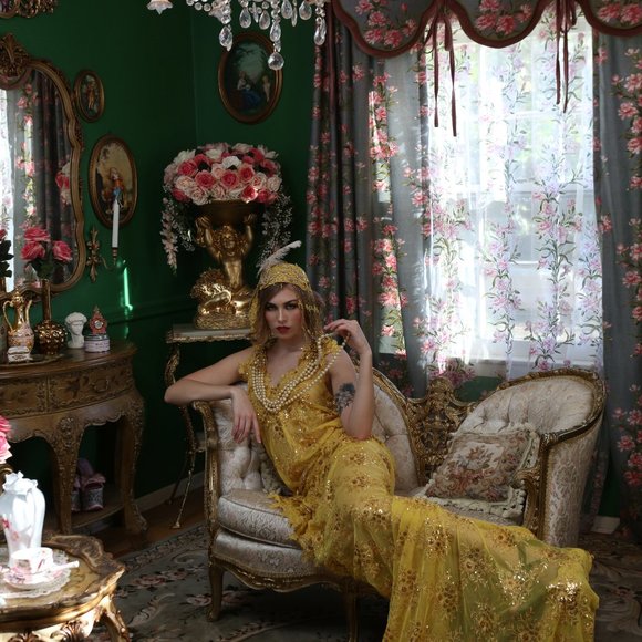 Sample Gown "DUCHESS RUTH" Gatsby Wedding Gown - Picture 9 of 16